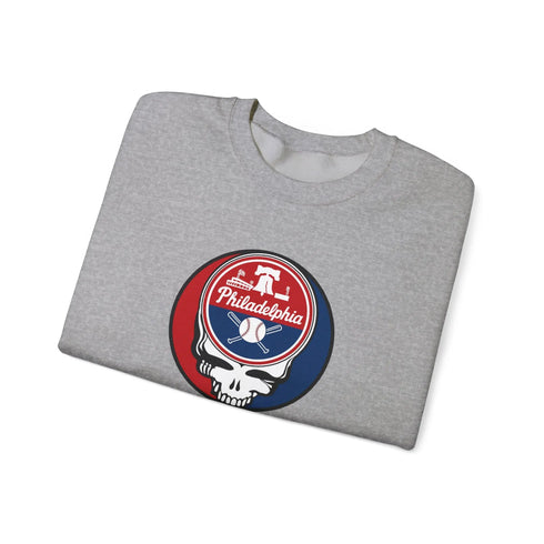 Grateful Dead - Philadelphia Phillies Grateful Dead Stealie Crewneck Sweatshirt - MLB - StealieShop